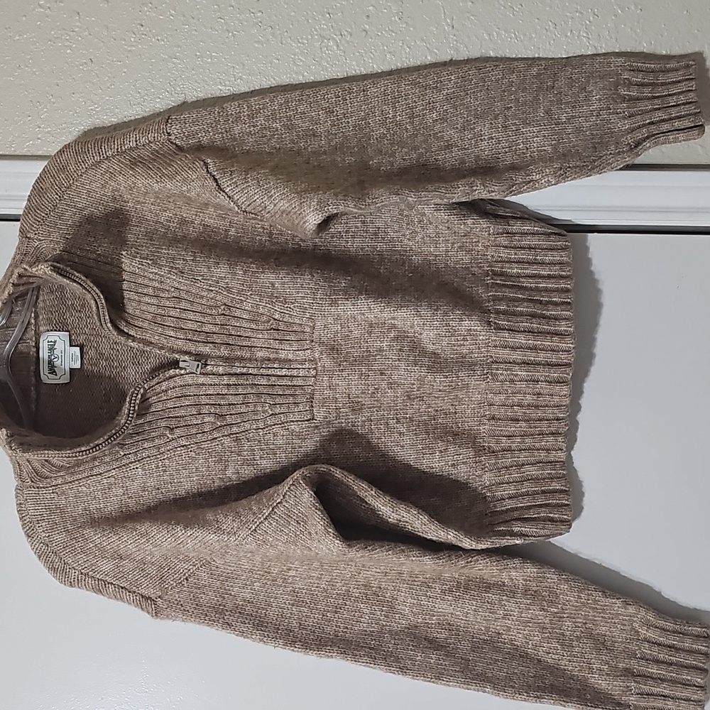 AE Taupe Quarter Zip Neck Sweater